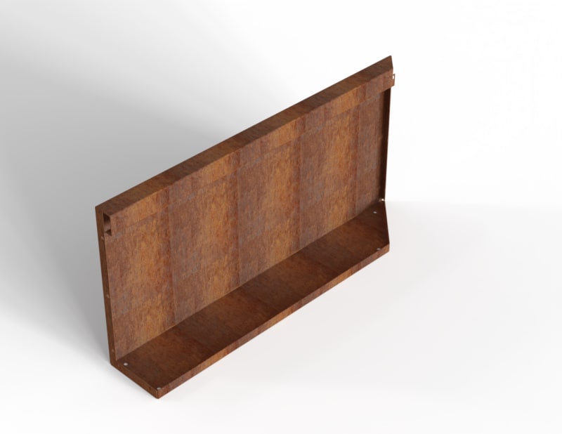 Bloembak Module+ Uitwendig Hoekpaneel L Corten