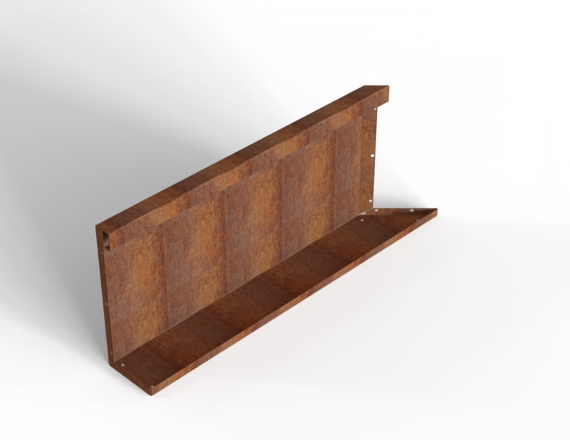 Bloembak Module+ Inwendig Hoekpaneel L Corten