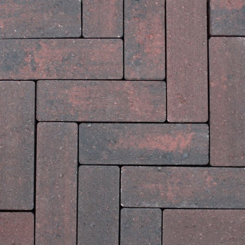 Strackstone Wijnrood-antraciet Genuanceerd
