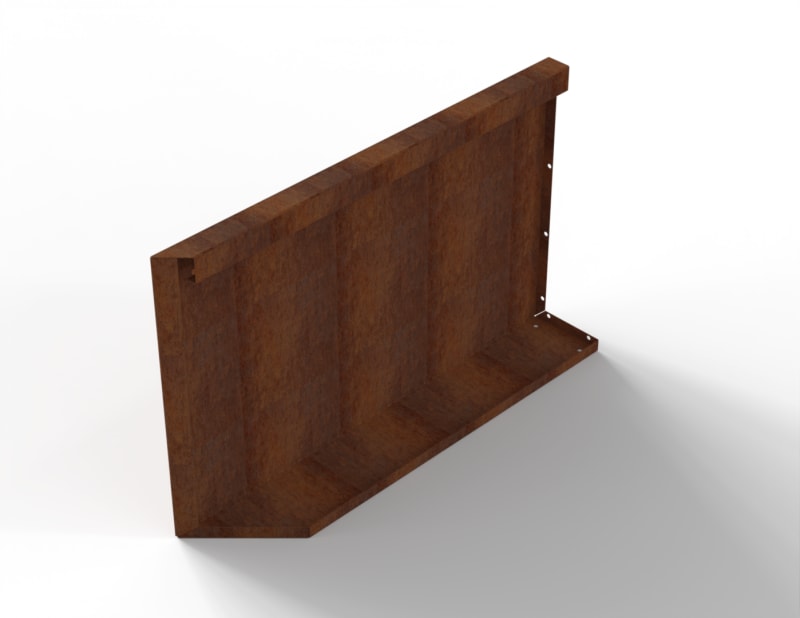 Bloembak Module+ Uitwendig Hoekpaneel R Corten  