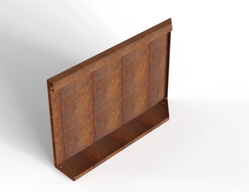 Bloembak Module+ Uitwendig Hoekpaneel L Corten  