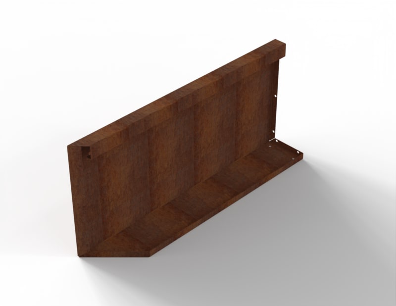 Bloembak Module+ Uitwendig Hoekpaneel R Corten  