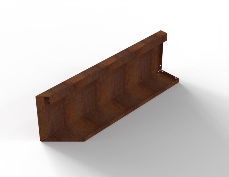 Bloembak Module+ Uitwendig Hoekpaneel R Corten  