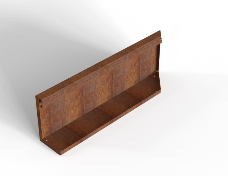 Bloembak Module+ Uitwendig Hoekpaneel L Corten  