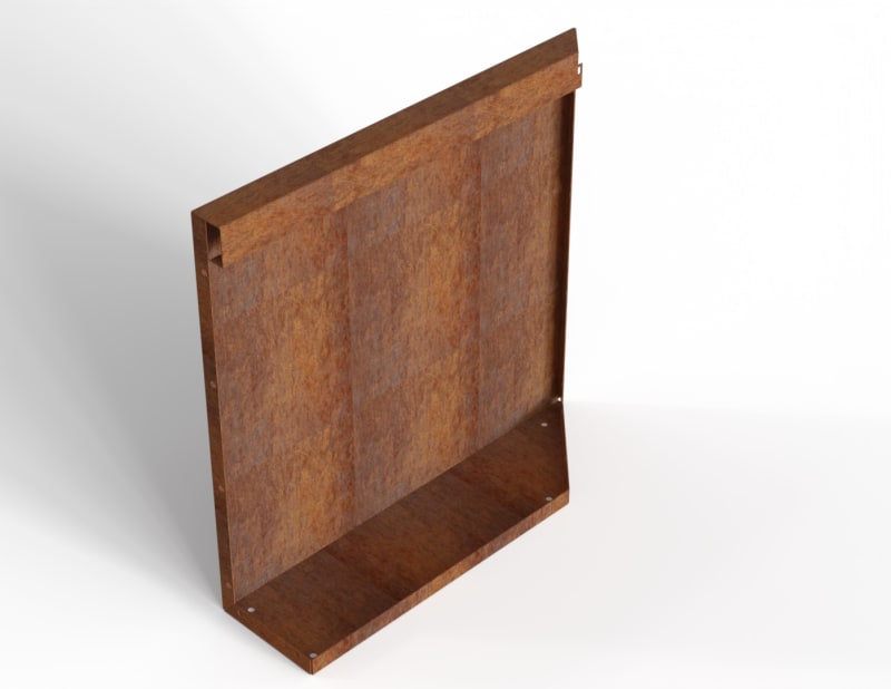 Bloembak Module+ Uitwendig Hoekpaneel L Corten  