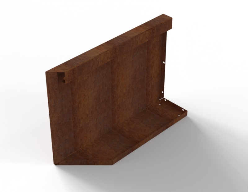 Bloembak Module+ Uitwendig Hoekpaneel R Corten  