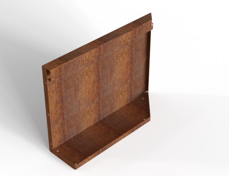 Bloembak Module+ Uitwendig Hoekpaneel L Corten  