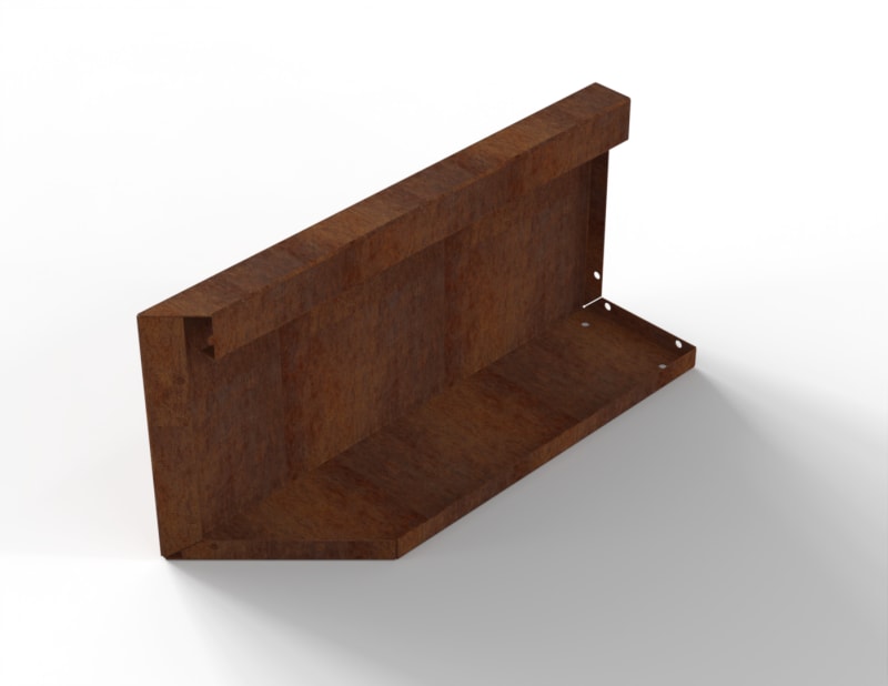 Bloembak Module+ Uitwendig Hoekpaneel R Corten  