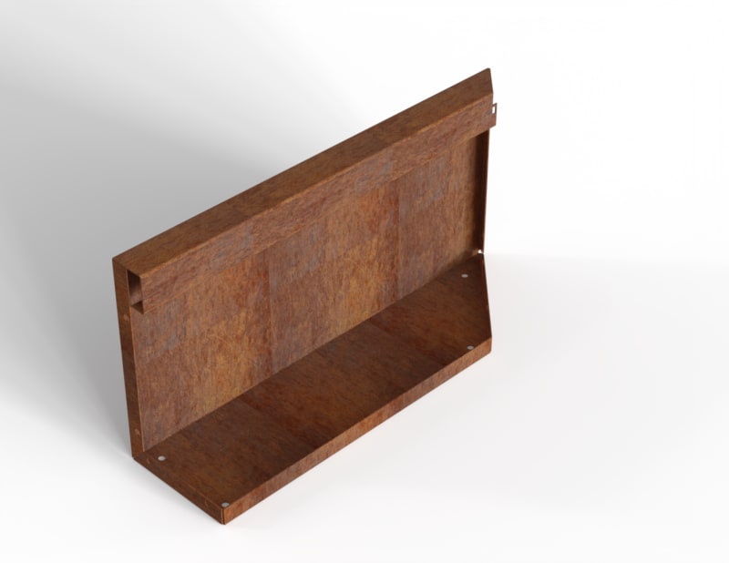 Bloembak Module+ Uitwendig Hoekpaneel L Corten  
