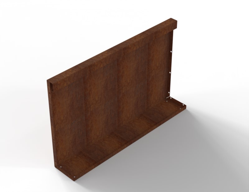 Bloembak Module+ Recht Paneel Corten  