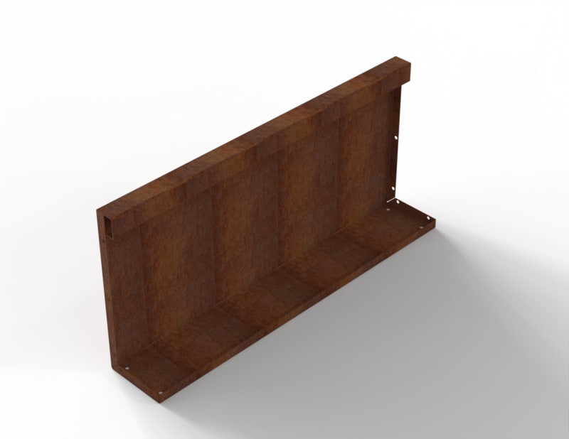 Bloembak Module+ Recht Paneel Corten  