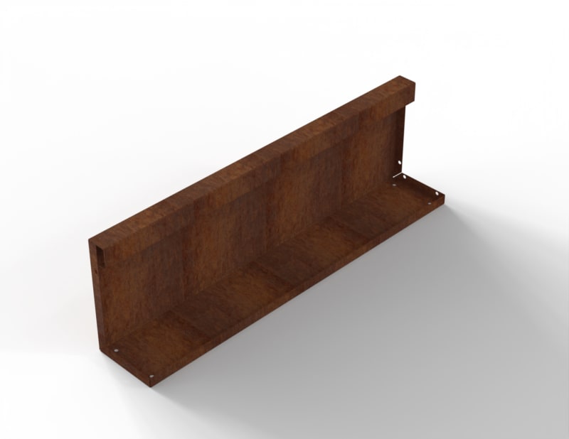Bloembak Module+ Recht Paneel Corten  
