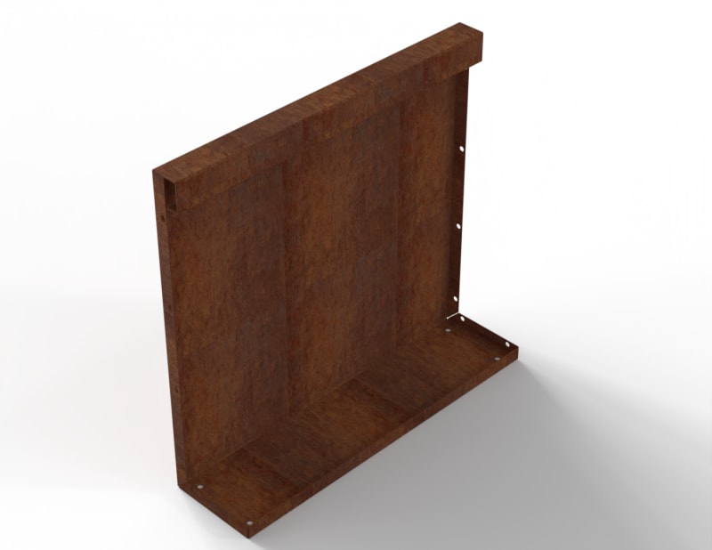 Bloembak Module+ Recht Paneel Corten  