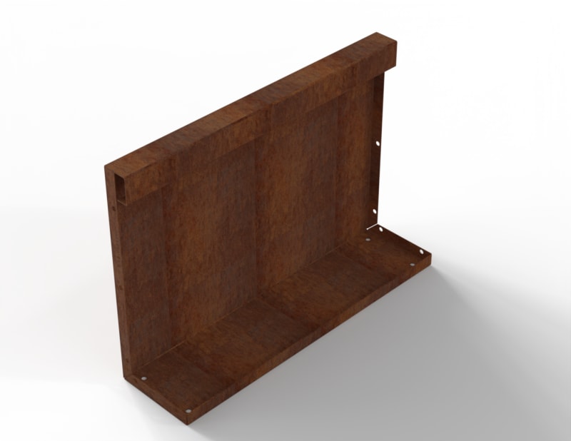 Bloembak Module+ Recht Paneel Corten  