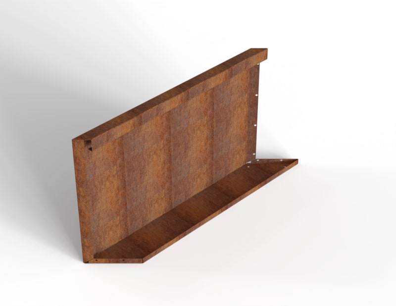 Bloembak Module+ Parallel Paneel L Corten  