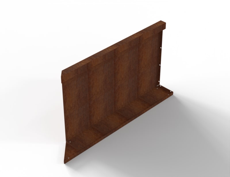 Bloembak Module+ Inwendig Hoekpaneel R Corten  
