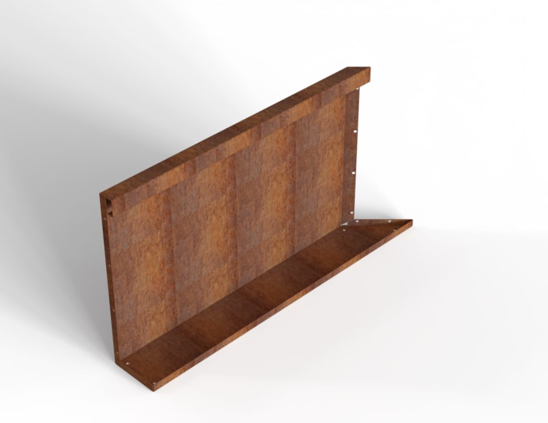 Bloembak Module+ Inwendig Hoekpaneel L Corten  