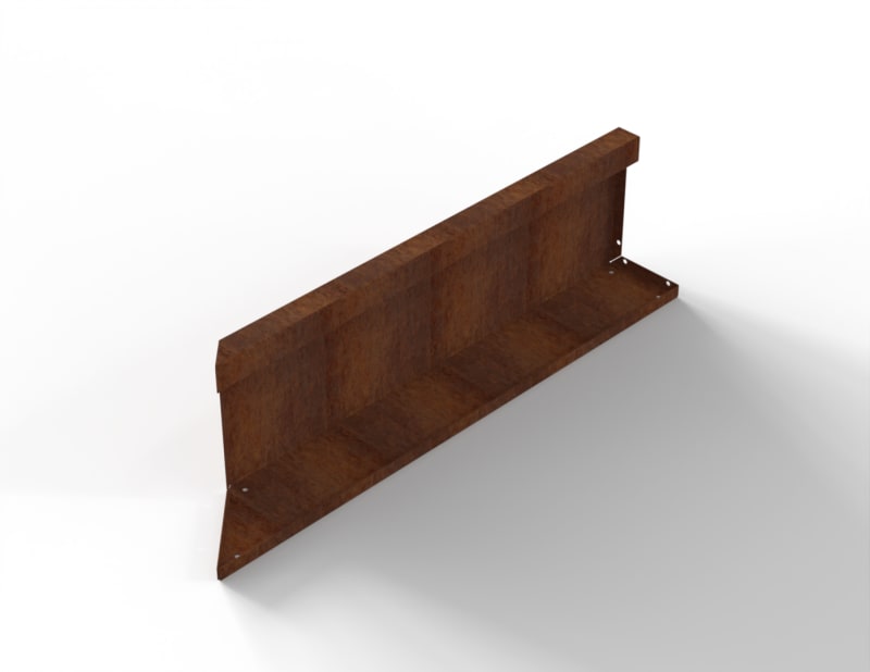 Bloembak Module+ Inwendig Hoekpaneel R Corten  