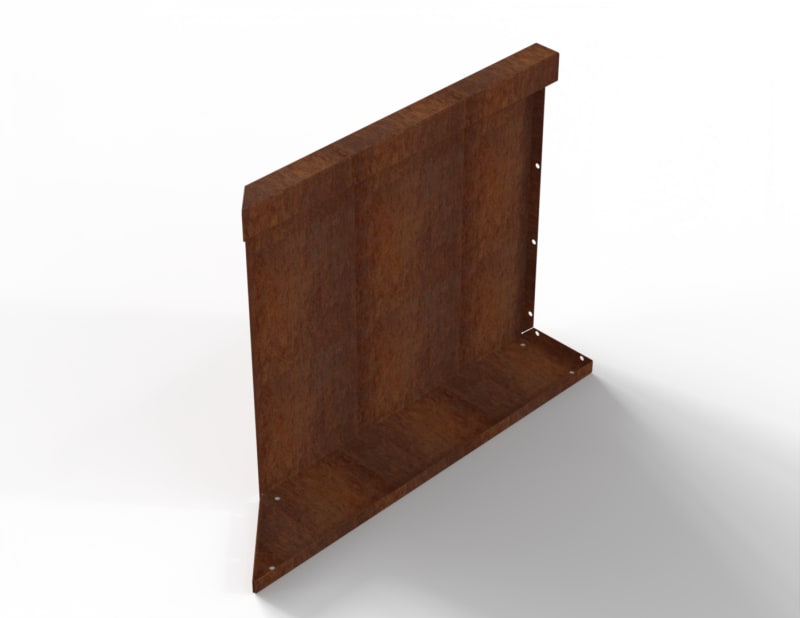 Bloembak Module+ Inwendig Hoekpaneel R Corten  