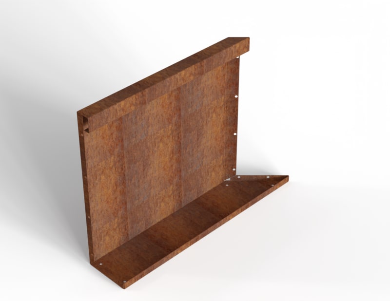 Bloembak Module+ Inwendig Hoekpaneel L Corten  