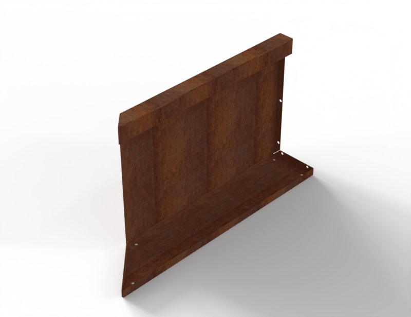 Bloembak Module+ Inwendig Hoekpaneel R Corten  