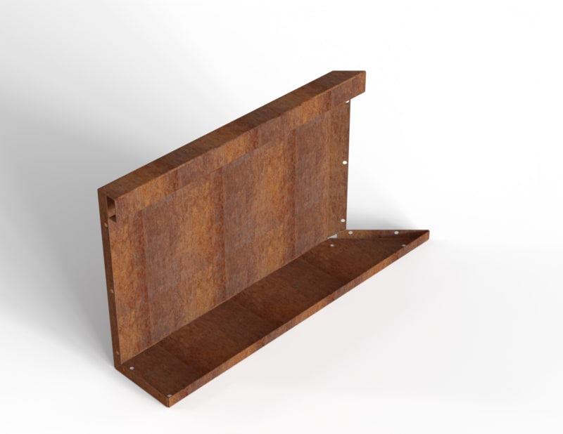 Bloembak Module+ Inwendig Hoekpaneel L Corten  