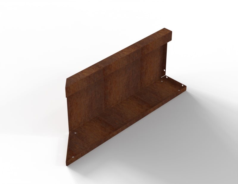 Bloembak Module+ Inwendig Hoekpaneel R Corten  