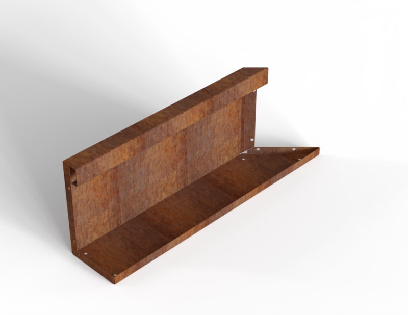 Bloembak Module+ Inwendig Hoekpaneel L Corten  
