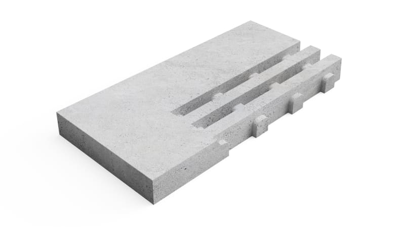 Deer Concrete Grid Straight Corner L