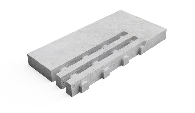 Deer Concrete Grid Straight Corner R