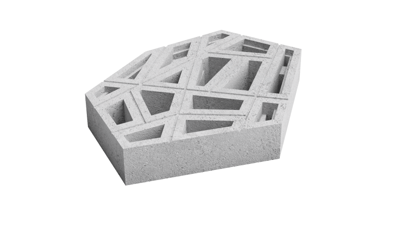 Deer Concrete Organic Crosshatch Small Tile